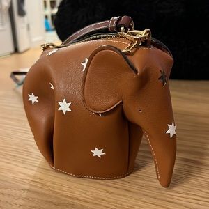 Loewe small elephant strap bag with stars